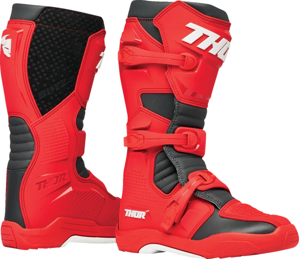 Thor Blitz XR Kids Youth Motocross Boots Red Black